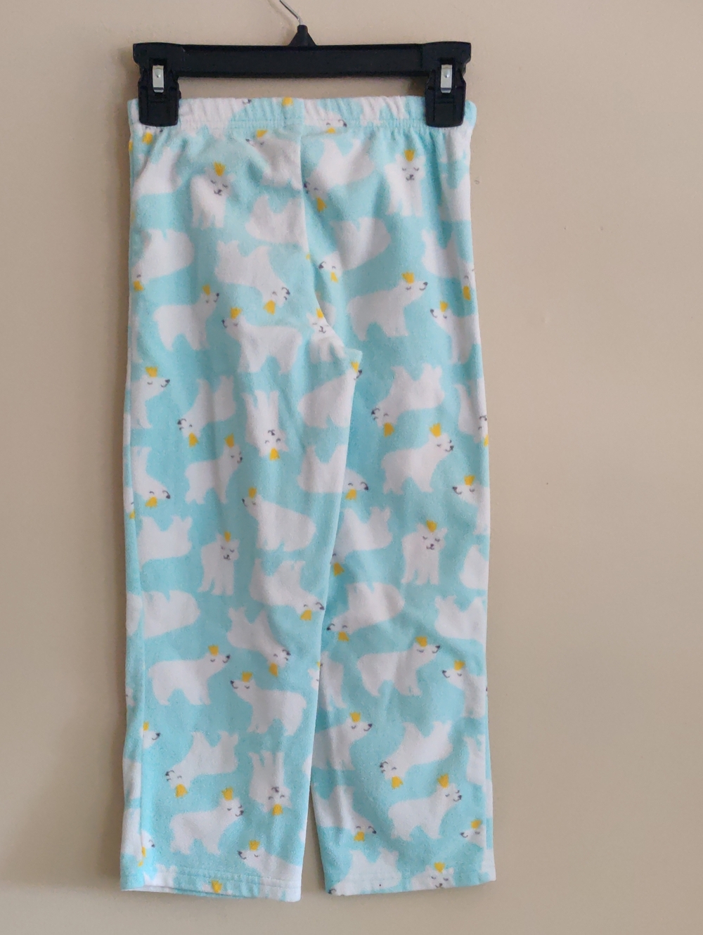 Carter's Aqua Polar Bear Print Pajama Pants with Yellow Crown Accents